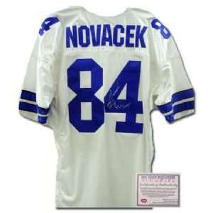 Jay Novacek Dallas Cowboys NFL Hand Signed Authentic Style Home White 