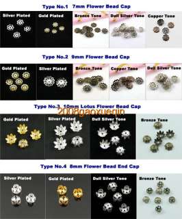   Lotus Bead Cap End,7mm,9mm,10mm,8mm Gold,Silver,Bronze Copper etc.G024