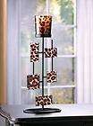 Modern Art LEOPARD SPOTS Votive CANDLE HOLDER ~ Iron Stand with Glass 