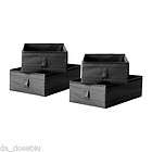 Ikea SKUBB Storage boxes set of 4 black for drawers closets,folds to 