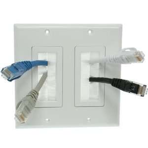  PI Manufacturing Dual Gang Wall Plate with Brush Bristles 