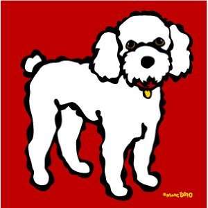  Poodle on Red by Marc Tetro. Giclee on Fine Art Canvas 