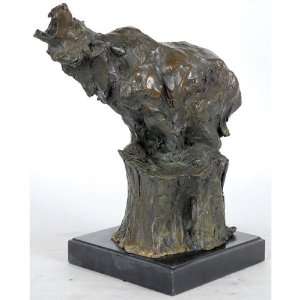 Bronze Bear on Stump