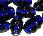 Vintage Glass Beads Blue Bumpy Old Stock Black Berry Berries New 