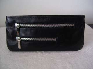 HOBO International Alton Multi Zipper Leather Clutch Wristlet Bag 