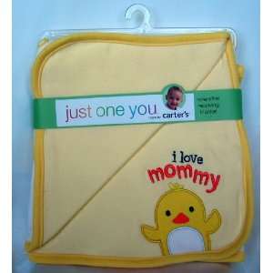  i love mommy Yellow and White Reversible Receiving 