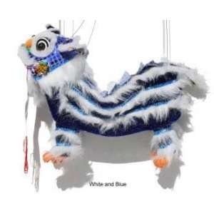  Chinese Festival Lion Puppet   (White/Blue) Office 