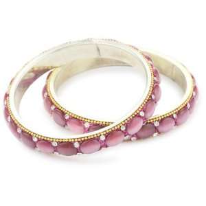   Chamak by priya kakkar Set Of Two Bangles With Resin Stones Jewelry