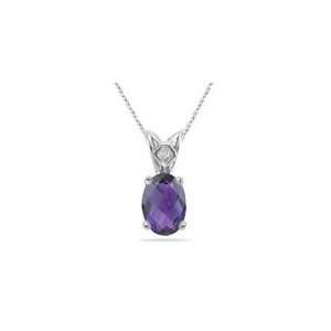  4.66 Cts Amethyst Scroll Pendant in Platinum Jewelry