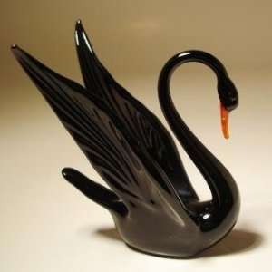  Hand Blown Russian Glass   Exotic Swan