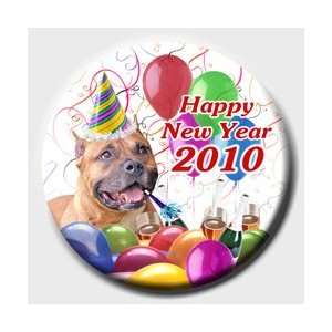 American Staffordshire Terrier Happy New Year Pin Badge