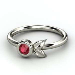  Boutonniere Ring, Round Ruby Palladium Ring Jewelry