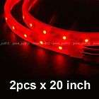 2x20 Car Auto RED LED 12V Decoration Lights Light Bar