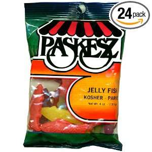 Paskesz Jelly Fish, 4 Ounce Bags (Pack of 24)  Grocery 