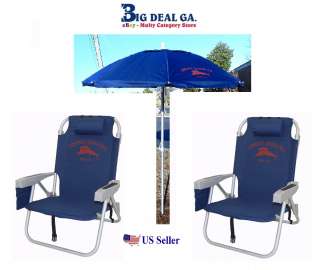  Backpack Cooler Beach Chairs Plus 7 Beach Umbrella BLUE New  
