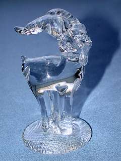 Beautiful Vintage Art Glass Crystal Ram  