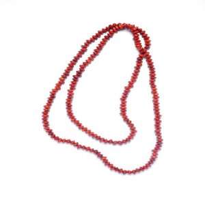   acai red seed bead organic 48 inch necklace by 81stgeneration Jewelry