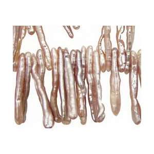  Angel Skin Pink Biwa Stick Top Drilled 25 32mm Beads Arts 