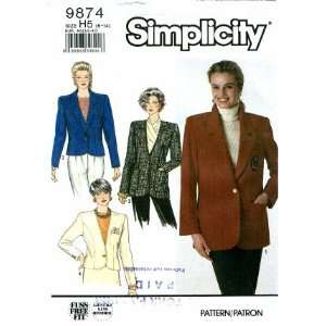  Simplicity 9874 Sewing Pattern Misses Jackets Size 6   14 