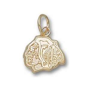  Blackhawks Head Logo 5/16 Charm   14KT Gold Jewelry Jewelry