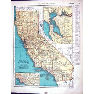   Map 1936 Rand Mcnally California America Colorado