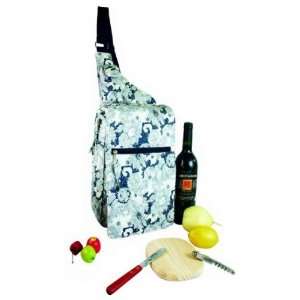  Two Person Wine & Cheese Tote in Red Paisley Kitchen 