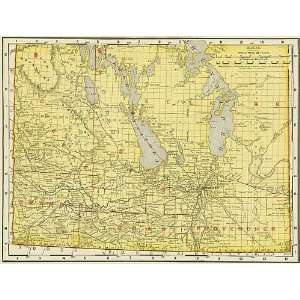  McNally 1898 Antique Map of Manitoba