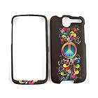 Rainbow Peace Sign & Music Notes Cover For HTC Desire 6275 Hard Case 