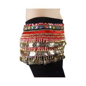  Vogue 338 Gold Coins Belly Dance Wrap & Hip Scarf With 