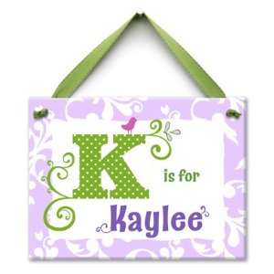  Monogram Me Lavender and Green Wall Plaque