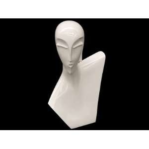  (MD BLADE) Glossy White Female Egg Head Mannequin Abstract 