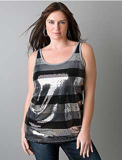 Multi stripe sequin tank  Lane Bryant