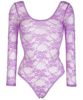 Purple (Purple) Purple Lace Bodysuit  250882950  New Look