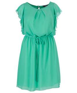 Green (Green) Inspire Green Chiffon Drape Dress  249655030  New Look