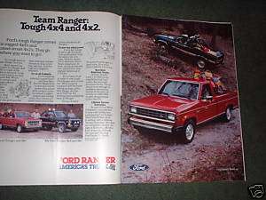 1985 1986 FORD RANGER VINTAGE TRUCK CAR AD 2 PAGE  