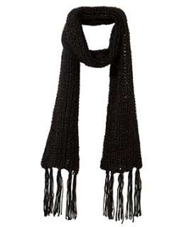 Black (Black) Knitted Scarf  235320201  New Look