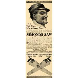  1913 Ad Saw Simonds Manufacturing Company Fitchburg 