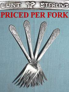 LUNT TREASURE STERLING SALAD FORKS ~ MARY II ~ NO MONO  