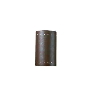  Ambiance Rust Patina Small Half Cylinder Wall Sconce