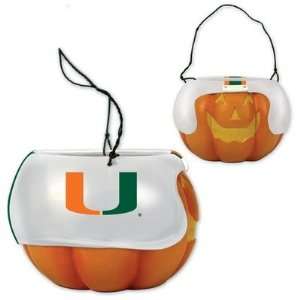   Halloween Pumpkin Bucket   Miami Hurricanes