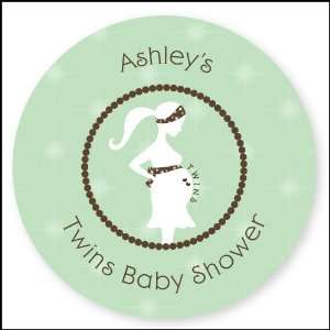  Mommy Silhouette Its Twin Babies   24 Round Personalized 