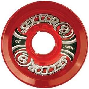 Sector 9 Slalom Clear Red 80a 69mm Skateboard Wheels (Set 