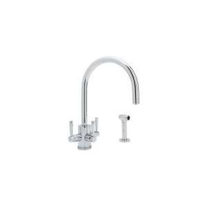  Rohl Contemporary Triflow 3 Lever Kitchen Faucet with C 