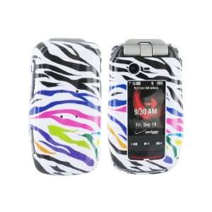   Motorola Barrage V860 Hard Case Rainbow Zebra White Cell Phones