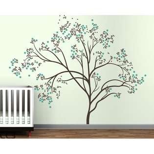   Tree Extra Large Wall Decal   Color D.Brown / Turquoise 