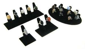 Black Velvet Ring Jewelry Showcase Display Stands  