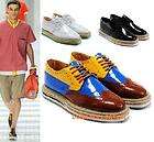 MENS RUNWAY LACE UP OXFORD WEDGE PLATFORM SNEAKER LOAFERS SHOES FLAT
