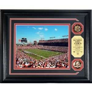 Tampa Bay Buccaneers Raymond James Stadium Photo Mint with 2 24KT Gold 