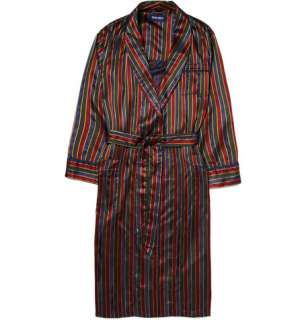 Derek Rose Striped Silk Dressing Gown  MR PORTER