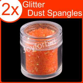Day Glo Orange Glitter Spangle Dust Nail Art C54  